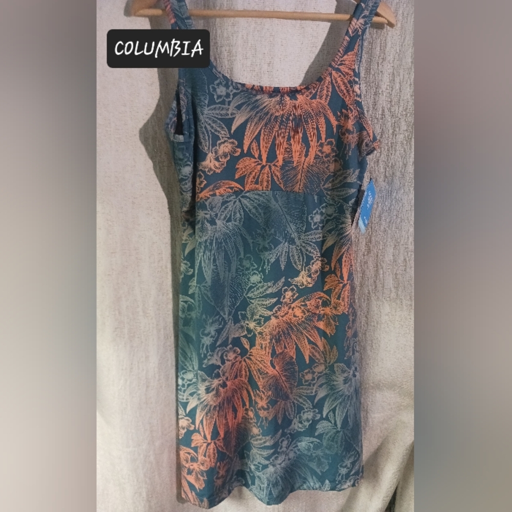 Columbia Women's Tropical Print Midi Dress - Blue and Orange